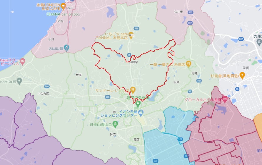 井田原　広域地図
