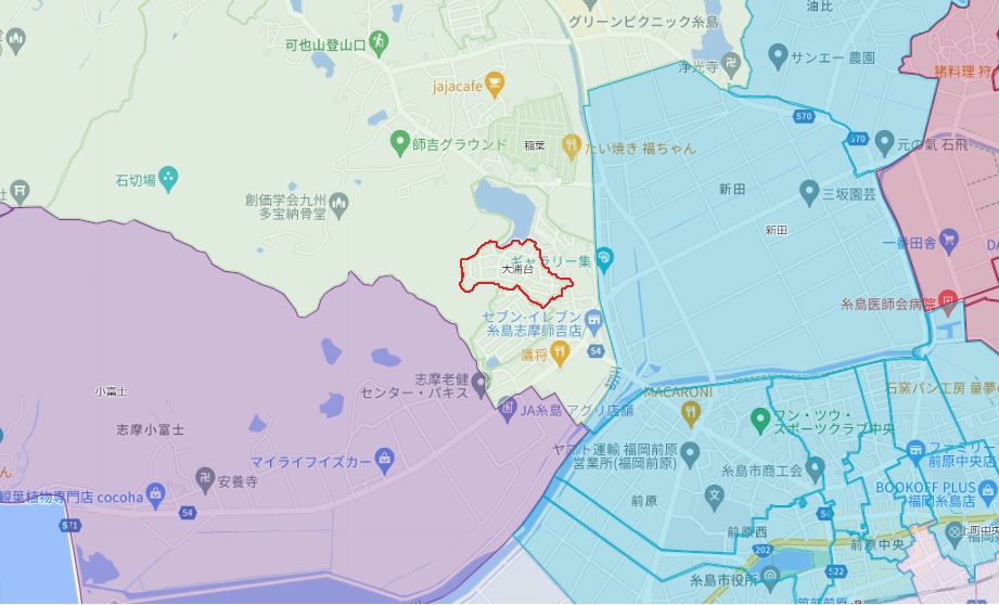 大浦台　広域地図