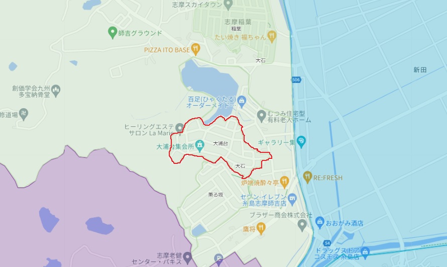 大浦台　詳細地図