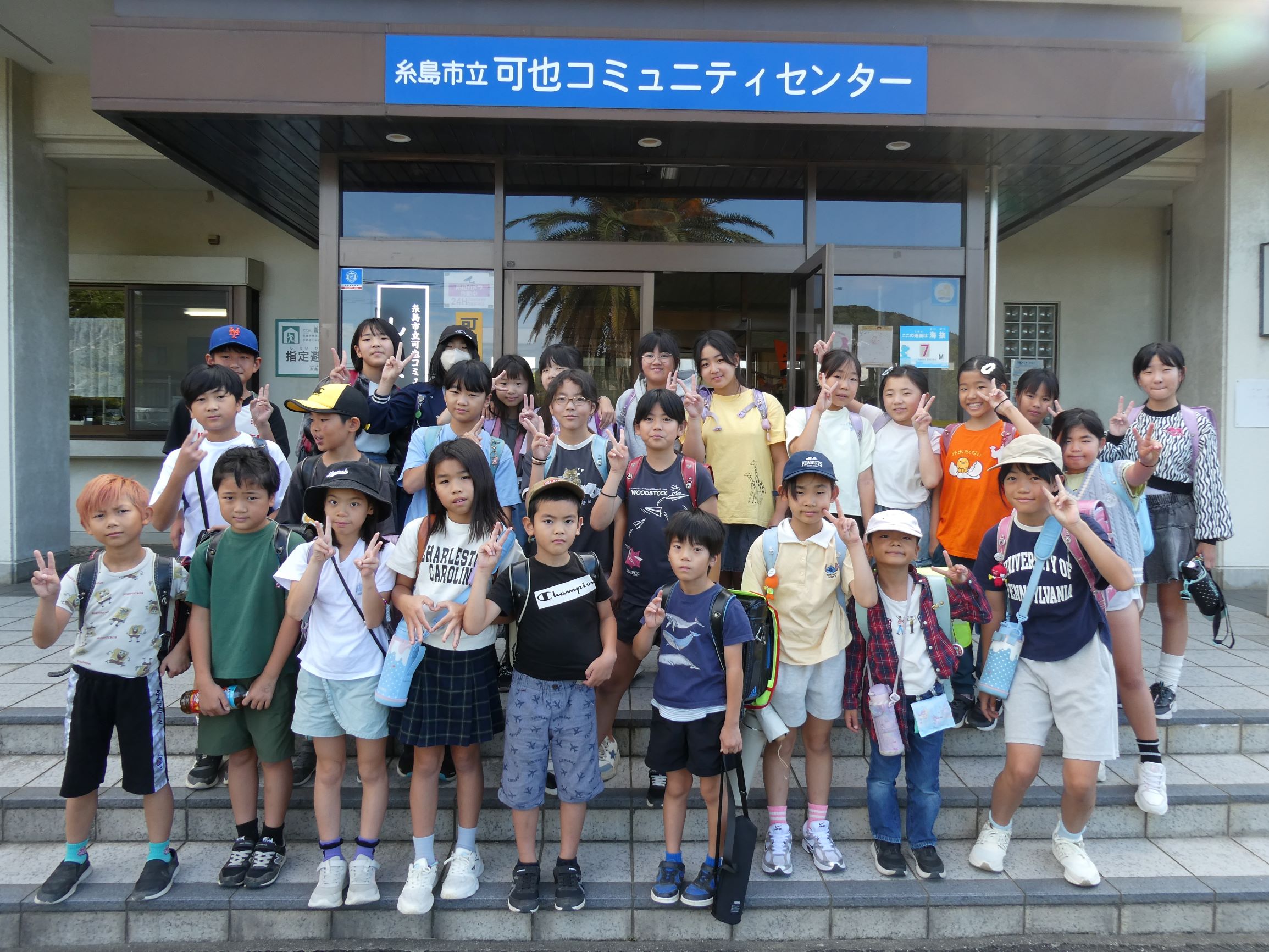 08 通学合宿　登校時の集合写真