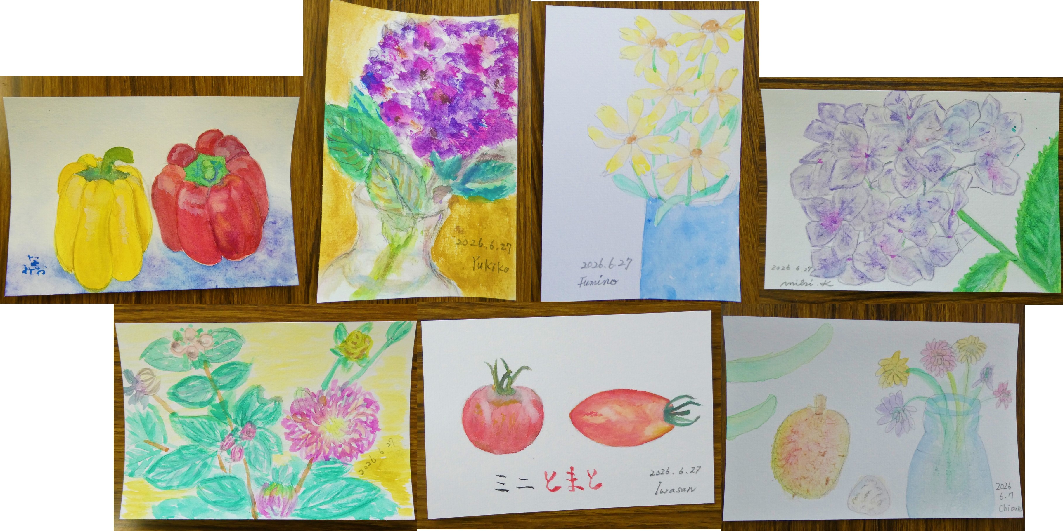 08　水彩画講座　完成作品一覧