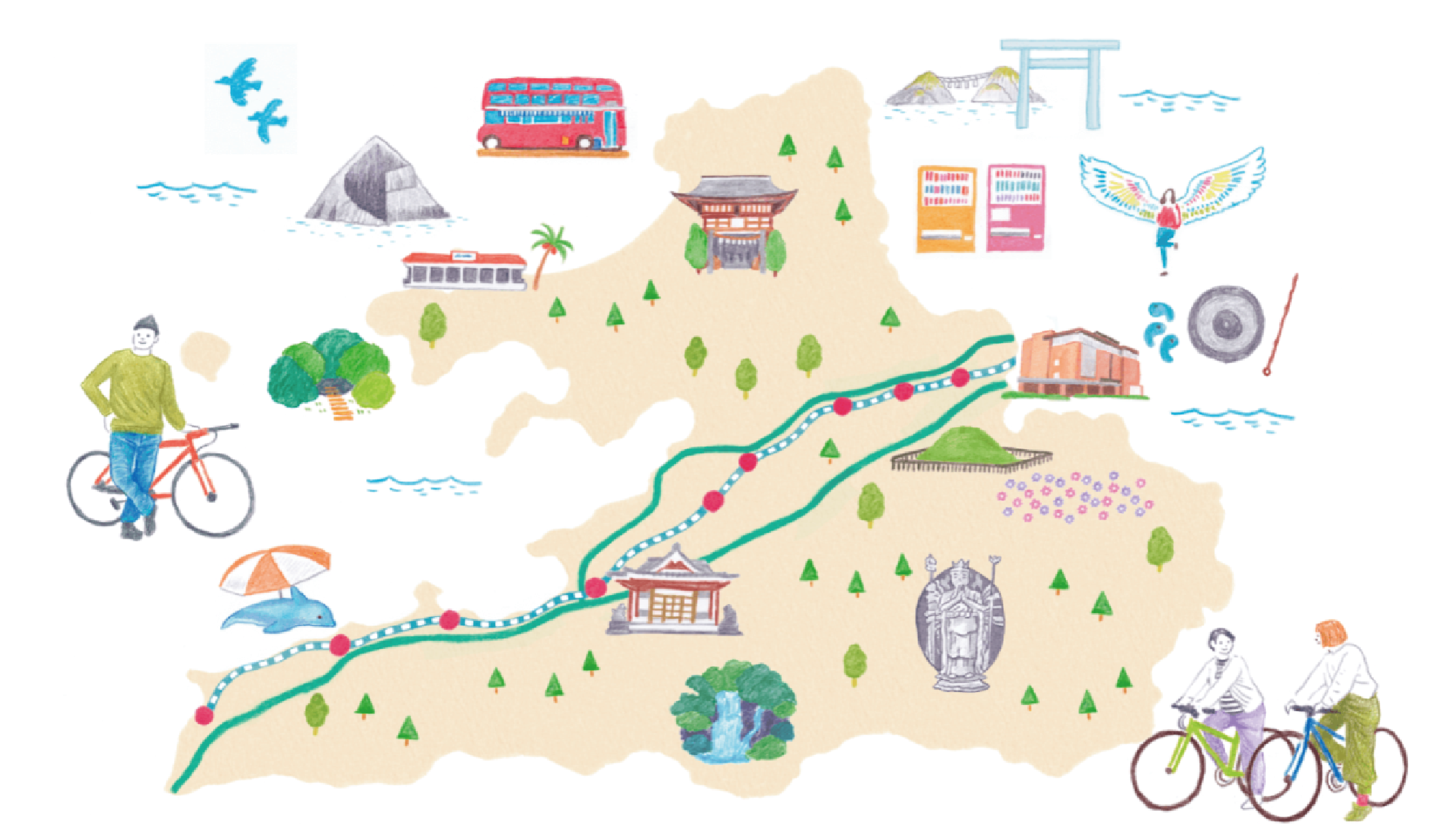 糸島市観光簡易マップ
