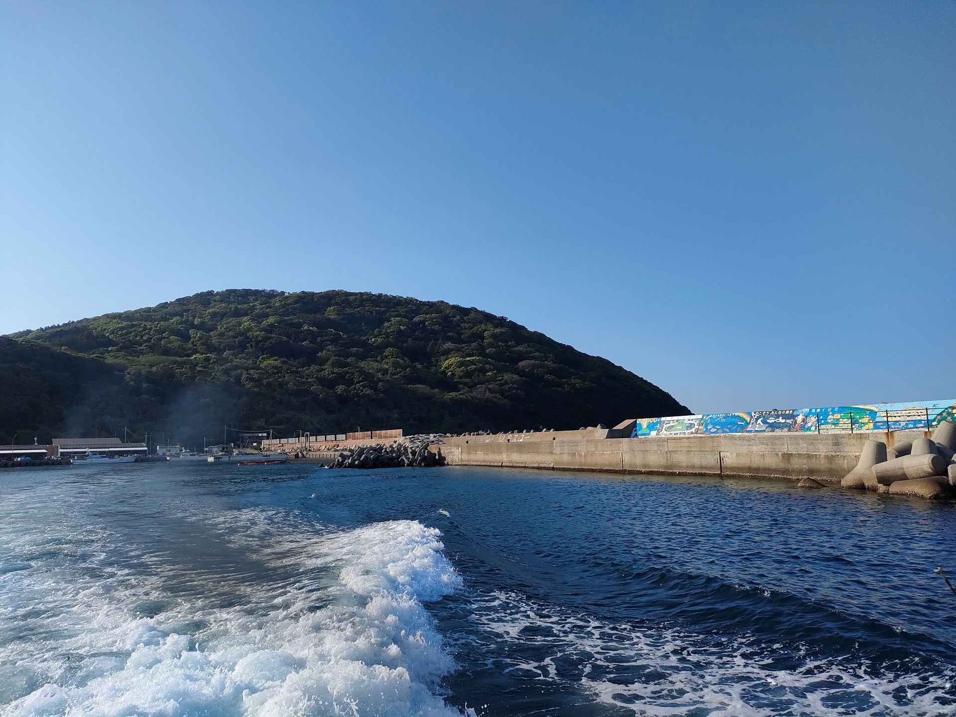 港から見える鎮山