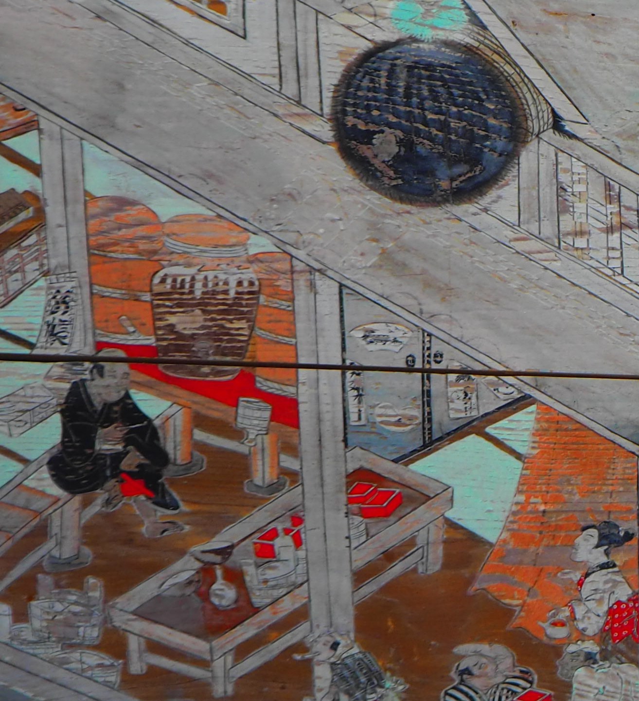 酒を売る様子（商家繁栄図絵馬より）