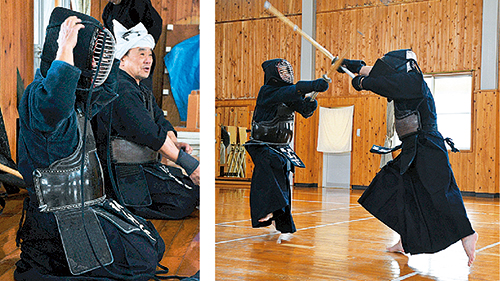 稽古に励む糸島剣道連盟チームの皆さん