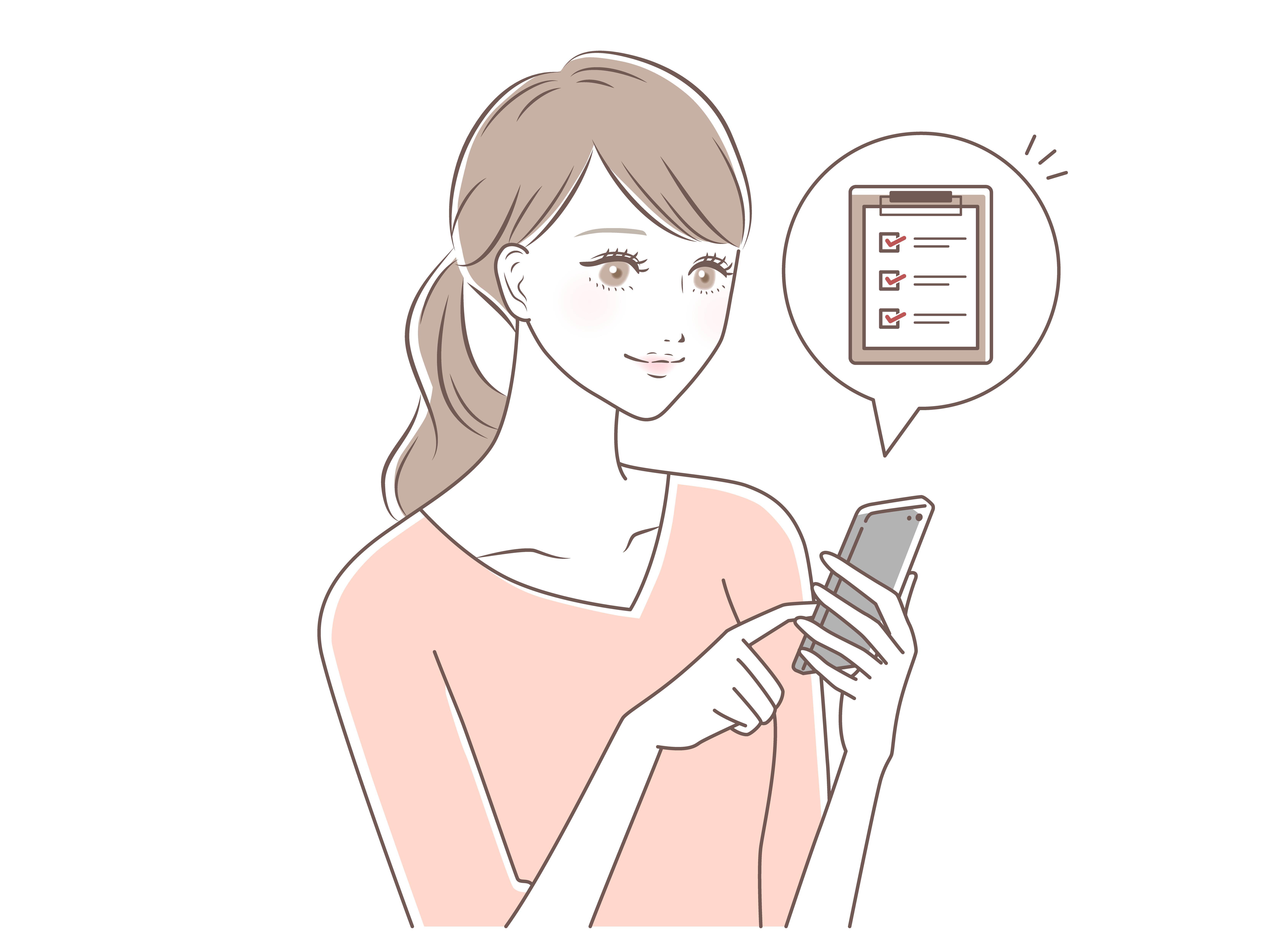 アンケートに回答する女性の画像