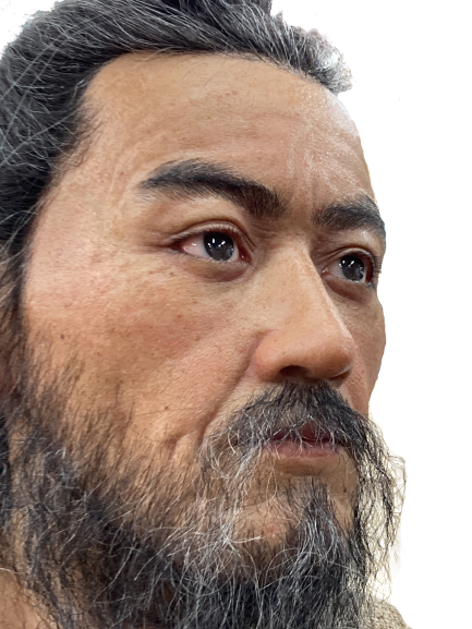 新町支石墓9号人骨復顔像(斜め)