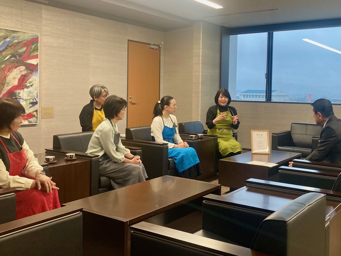 月形市長に報告