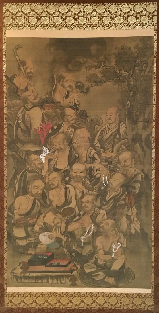 仏画 掛け軸 毘沙門天 早かっ 紙本 仏教美術 掛軸 絵画 時代物
