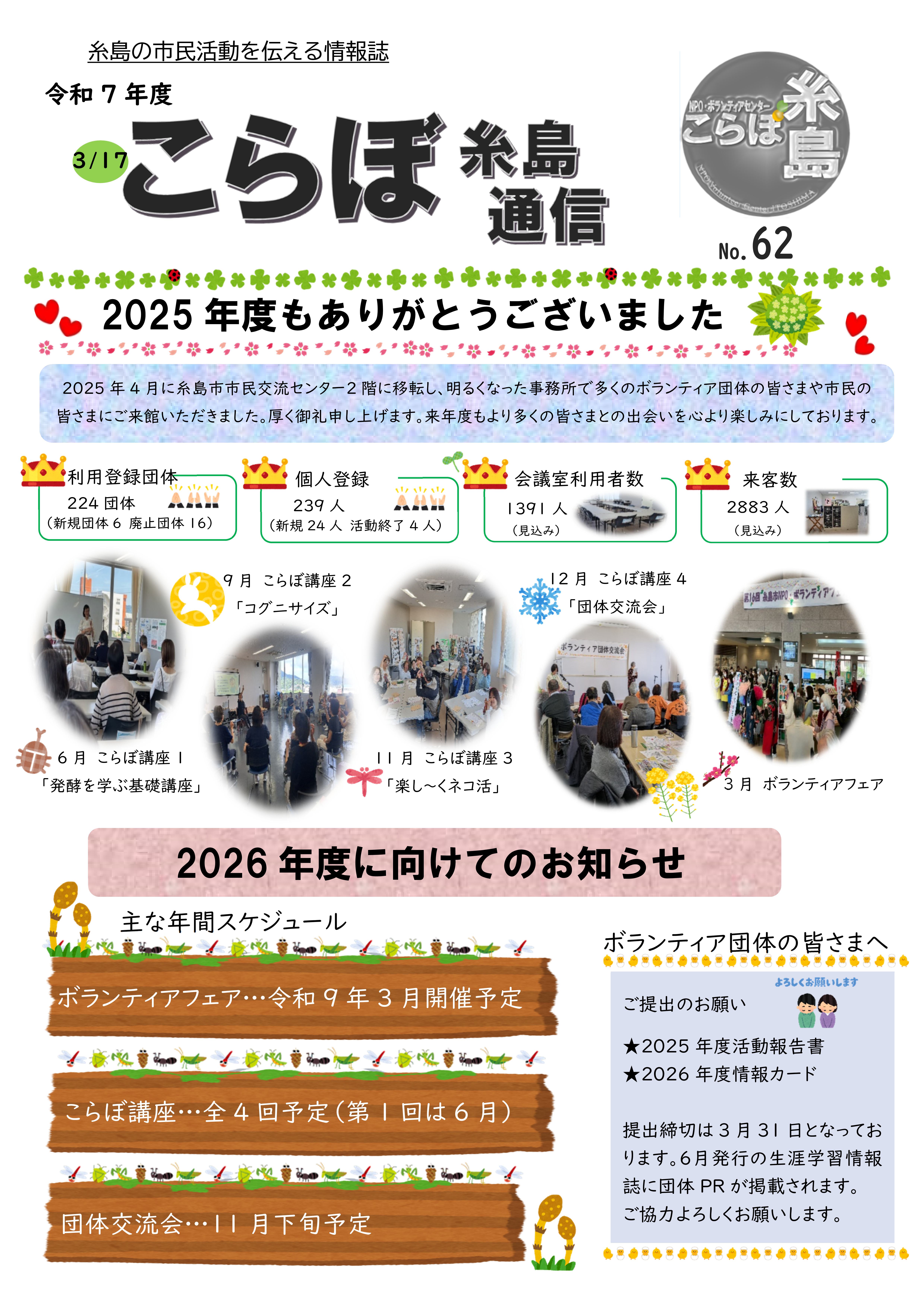 こらぼ糸島通信№62発行のお知らせ１