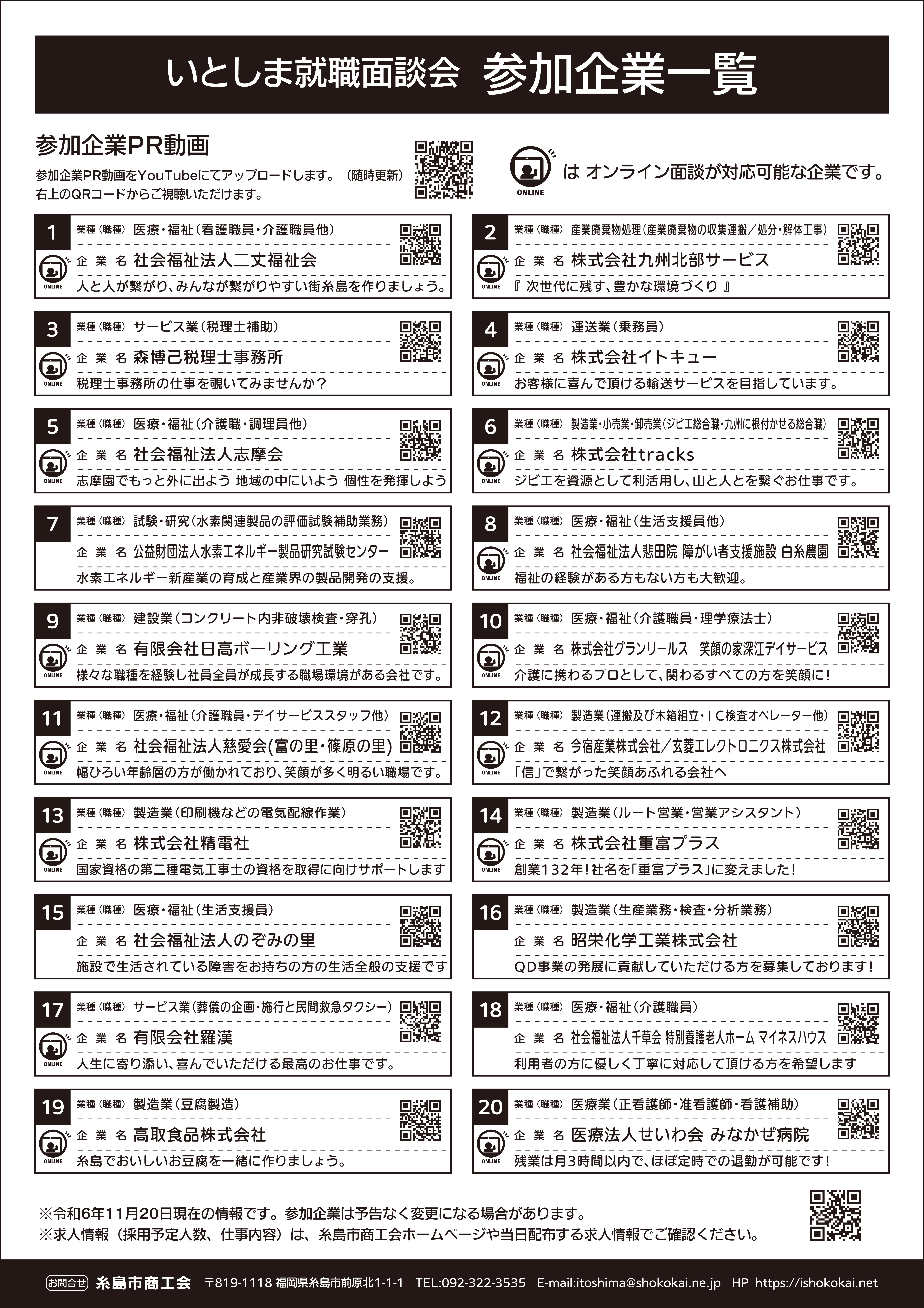 参加企業一覧